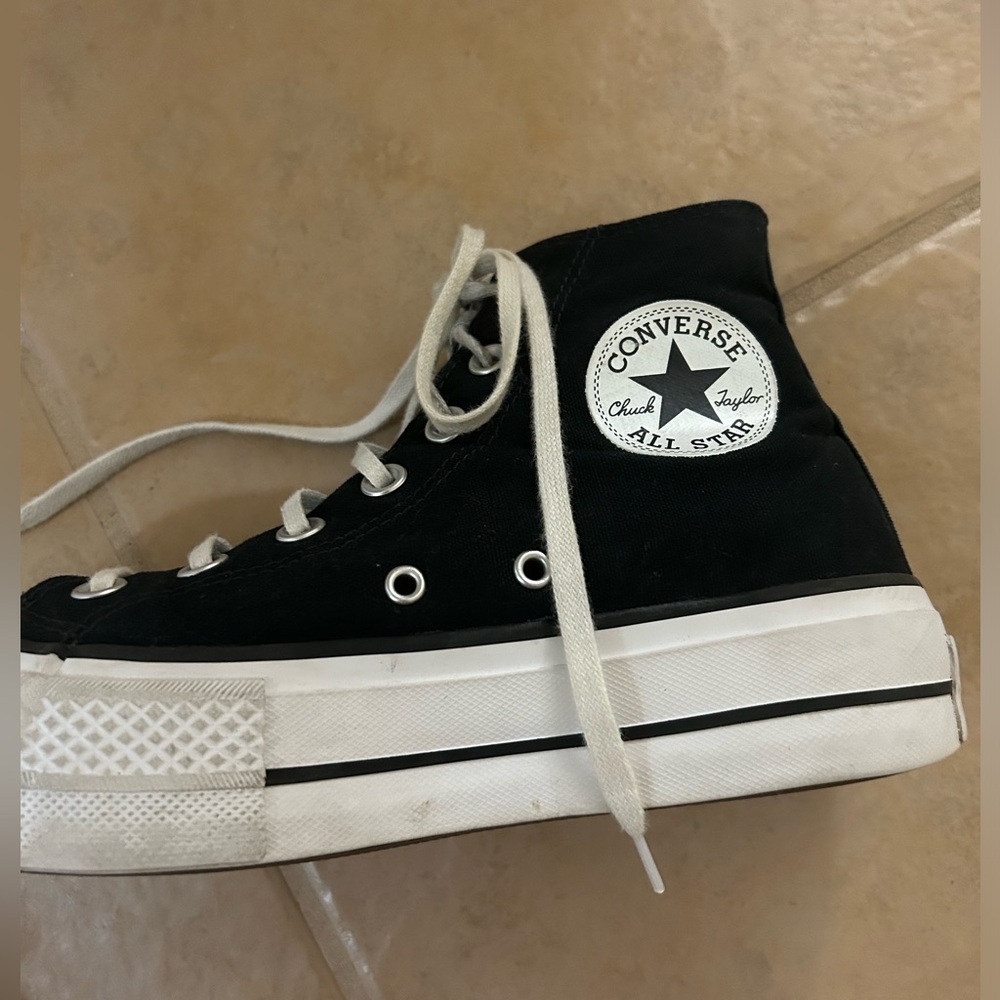 Black Hightop Converse Platforms